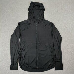 Athleta Pacifica Baja UPF Jacket Womens M Black Hooded Full Zip